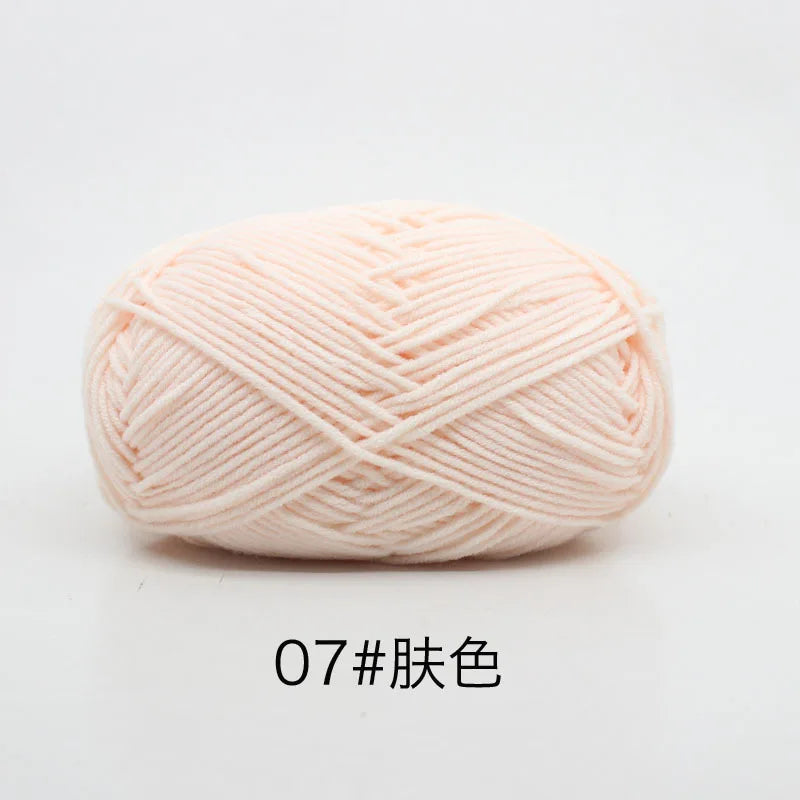 40–50g 4Ply Milk Cotton Yarn – Soft Knitting Wool for Crochet, Sweaters & Dolls