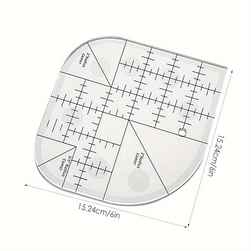 1Pc Acrylic Corner Knife Quilting Ruler