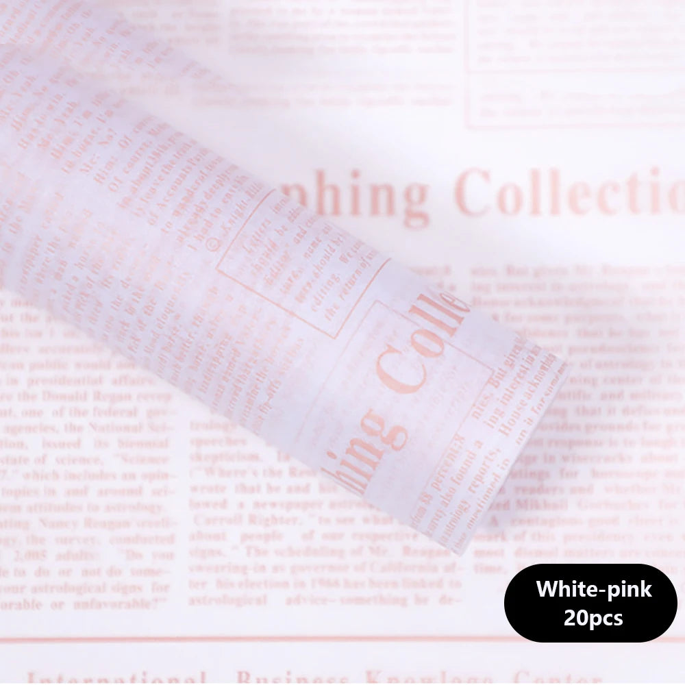 20 Sheets Vintage English Newspaper Gift Wrap Paper – Floral Craft Liner