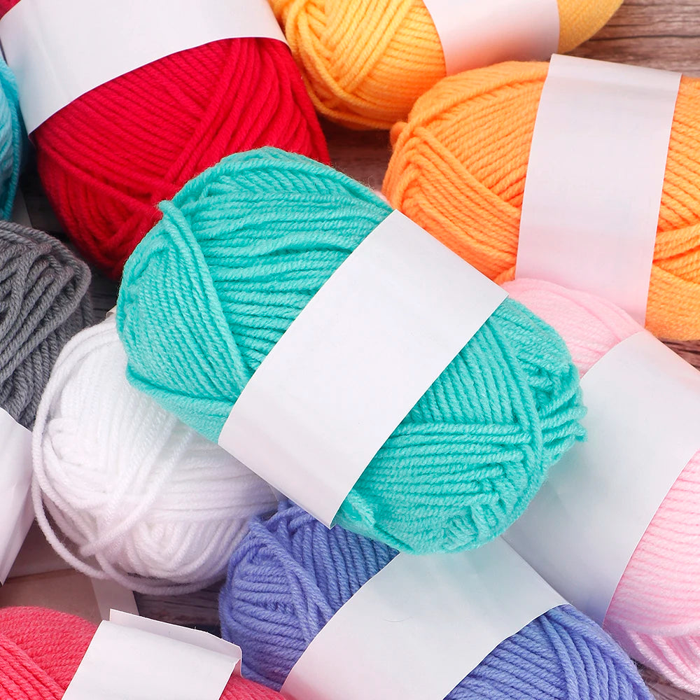 4 Ply Milk Cotton Yarn – Soft Knitting & Crochet Thread (25–50pcs)