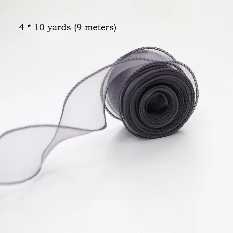 Chiffon Silk Ribbon Roll | 10 Yards Organza Satin for DIY Crafts & Gift Wrapping