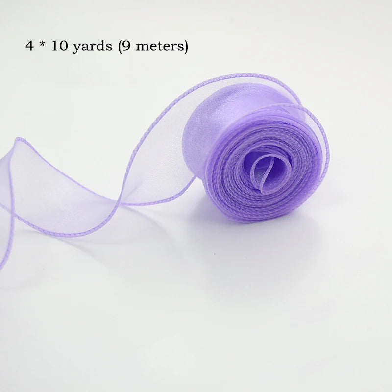 Chiffon Silk Ribbon Roll | 10 Yards Organza Satin for DIY Crafts & Gift Wrapping