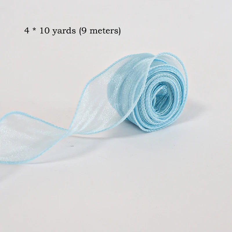 Chiffon Silk Ribbon Roll | 10 Yards Organza Satin for DIY Crafts & Gift Wrapping