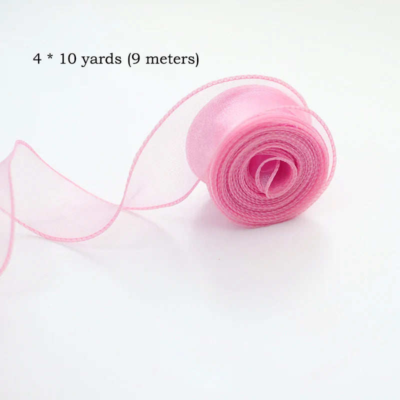 Chiffon Silk Ribbon Roll | 10 Yards Organza Satin for DIY Crafts & Gift Wrapping