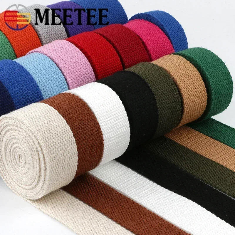 5M Cotton Webbing Tape – 1.3mm Thick Strap for Bags