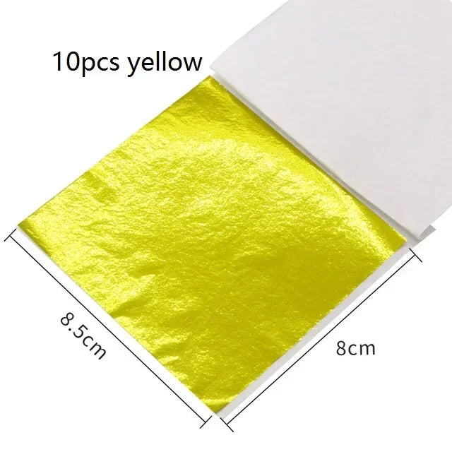 Gold Leaf Sheets Set (10 Pcs) | DIY Art, Nails, Resin & Furniture Decoration