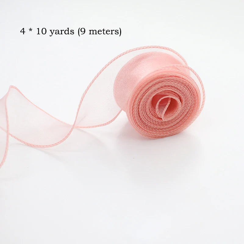 Chiffon Silk Ribbon Roll | 10 Yards Organza Satin for DIY Crafts & Gift Wrapping