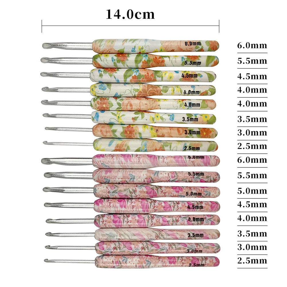 8Pcs Aluminum Crochet Hook Set