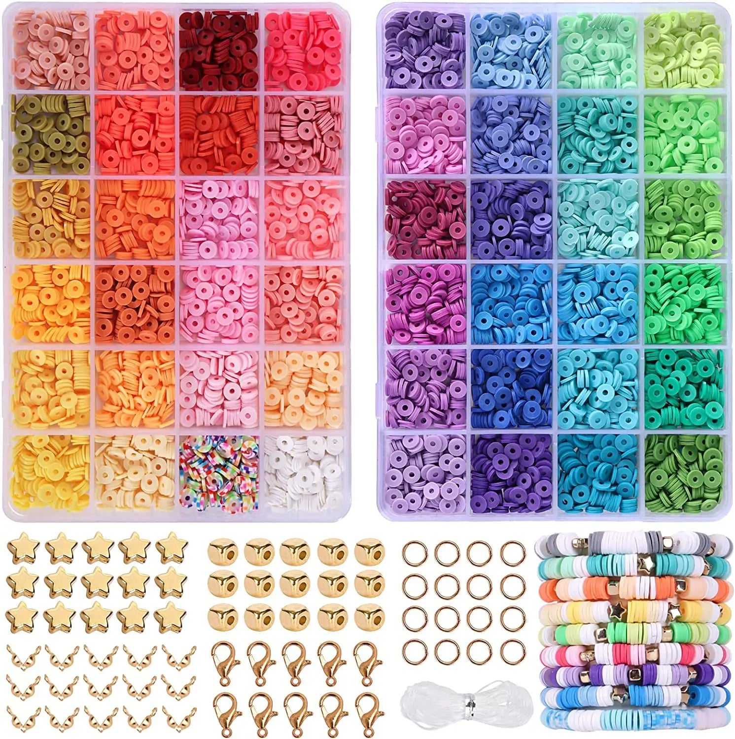 2-Box Rainbow Clay Bead Kit – DIY Bracelet & Jewelry Making Set