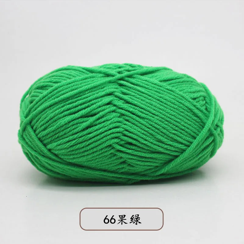 40–50g 4Ply Milk Cotton Yarn – Soft Knitting Wool for Crochet, Sweaters & Dolls