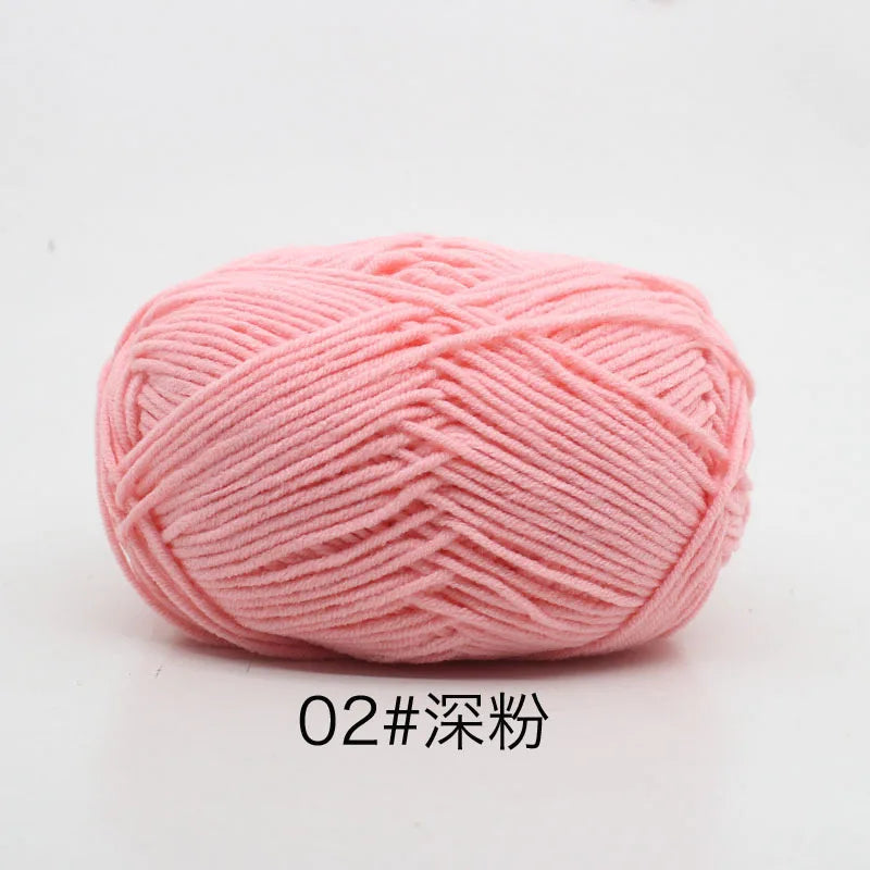 40–50g 4Ply Milk Cotton Yarn – Soft Knitting Wool for Crochet, Sweaters & Dolls