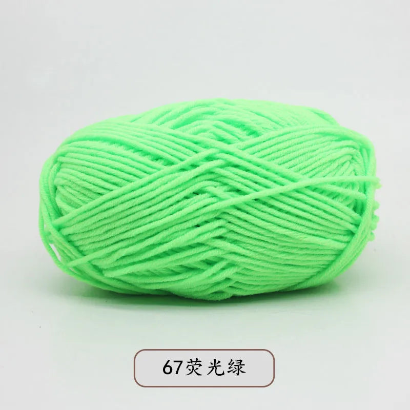 40–50g 4Ply Milk Cotton Yarn – Soft Knitting Wool for Crochet, Sweaters & Dolls