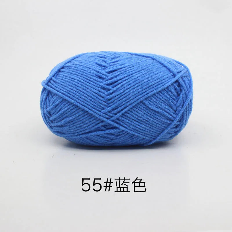 40–50g 4Ply Milk Cotton Yarn – Soft Knitting Wool for Crochet, Sweaters & Dolls
