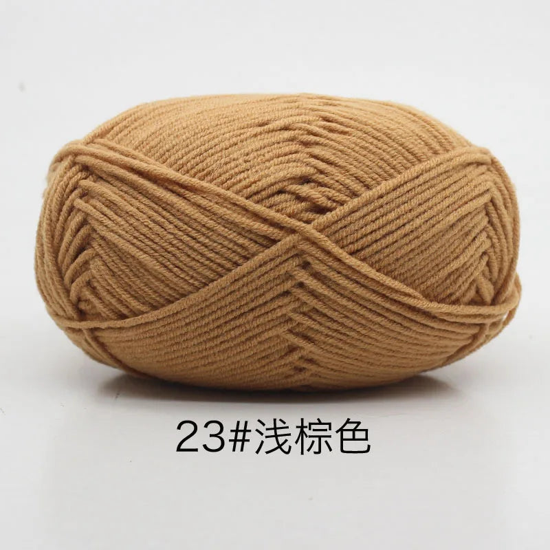 40–50g 4Ply Milk Cotton Yarn – Soft Knitting Wool for Crochet, Sweaters & Dolls