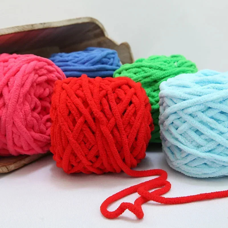 100g Chenille Knitting Yarn | Soft Thick Cotton Blend for DIY Crochet & Scarf Making