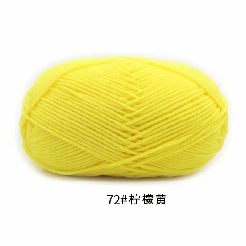 40–50g 4Ply Milk Cotton Yarn – Soft Knitting Wool for Crochet, Sweaters & Dolls