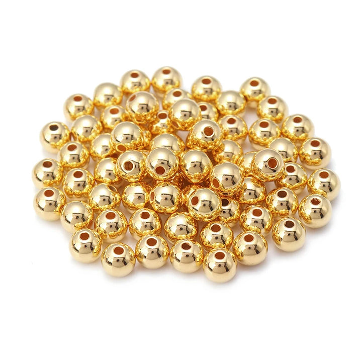 Gold CCB Round Spacer Beads | 3–12mm Loose Beads for DIY Jewelry Making (50–500pcs)