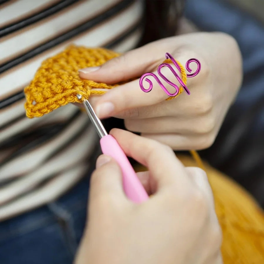 MIUSIE Adjustable Crochet Tension Ring | Knitting Yarn Guide Tool