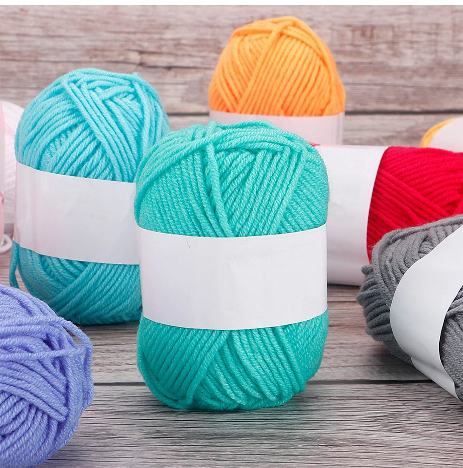 4 Ply Milk Cotton Yarn – Soft Knitting & Crochet Thread (25–50pcs)