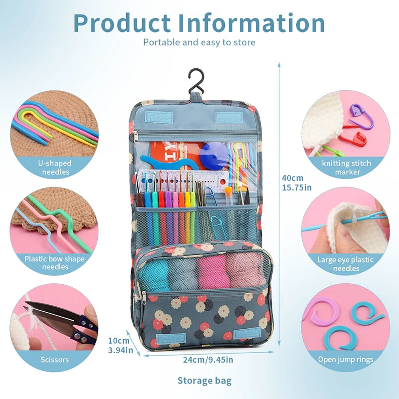 KRABALL Knitting & Crochet Hook Set with Bag