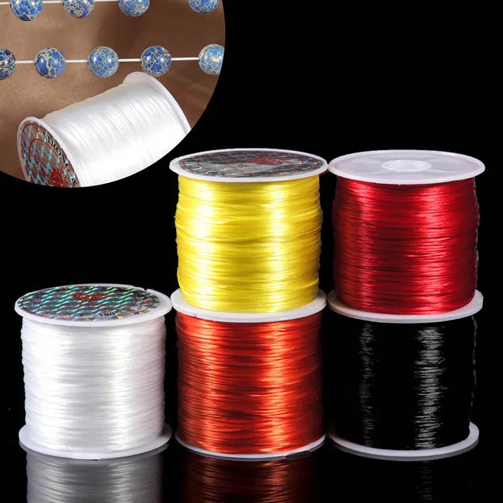 Elastic Crystal Beading Cord – 1mm Stretch Jewelry Making Thread (10–40M)