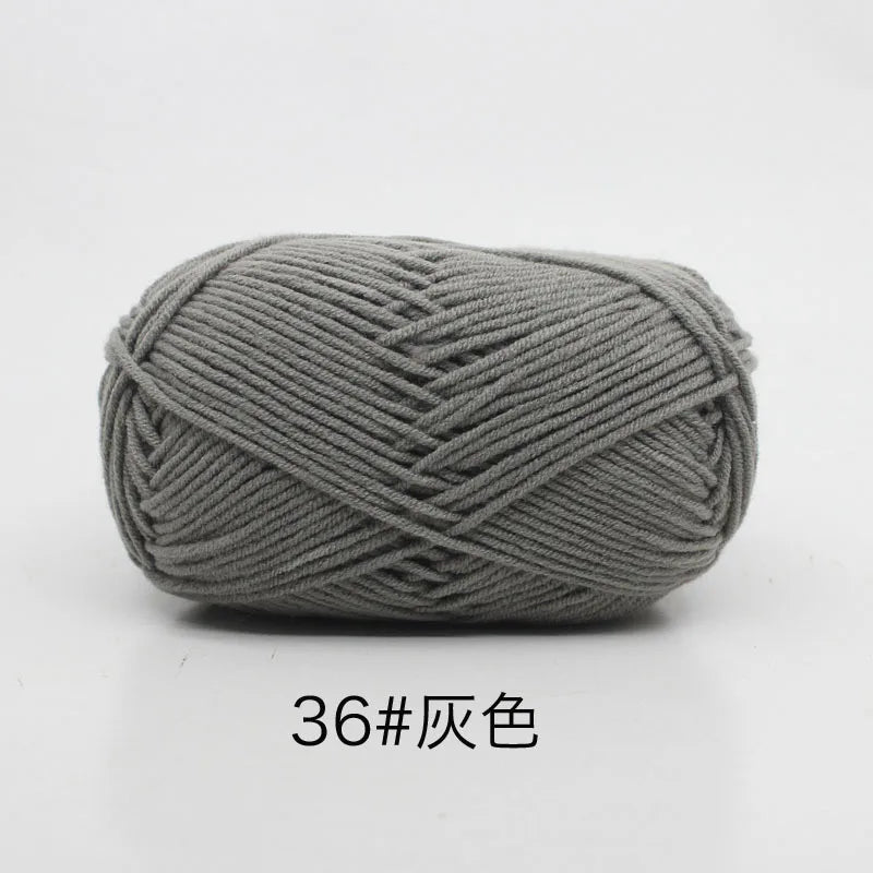 40–50g 4Ply Milk Cotton Yarn – Soft Knitting Wool for Crochet, Sweaters & Dolls