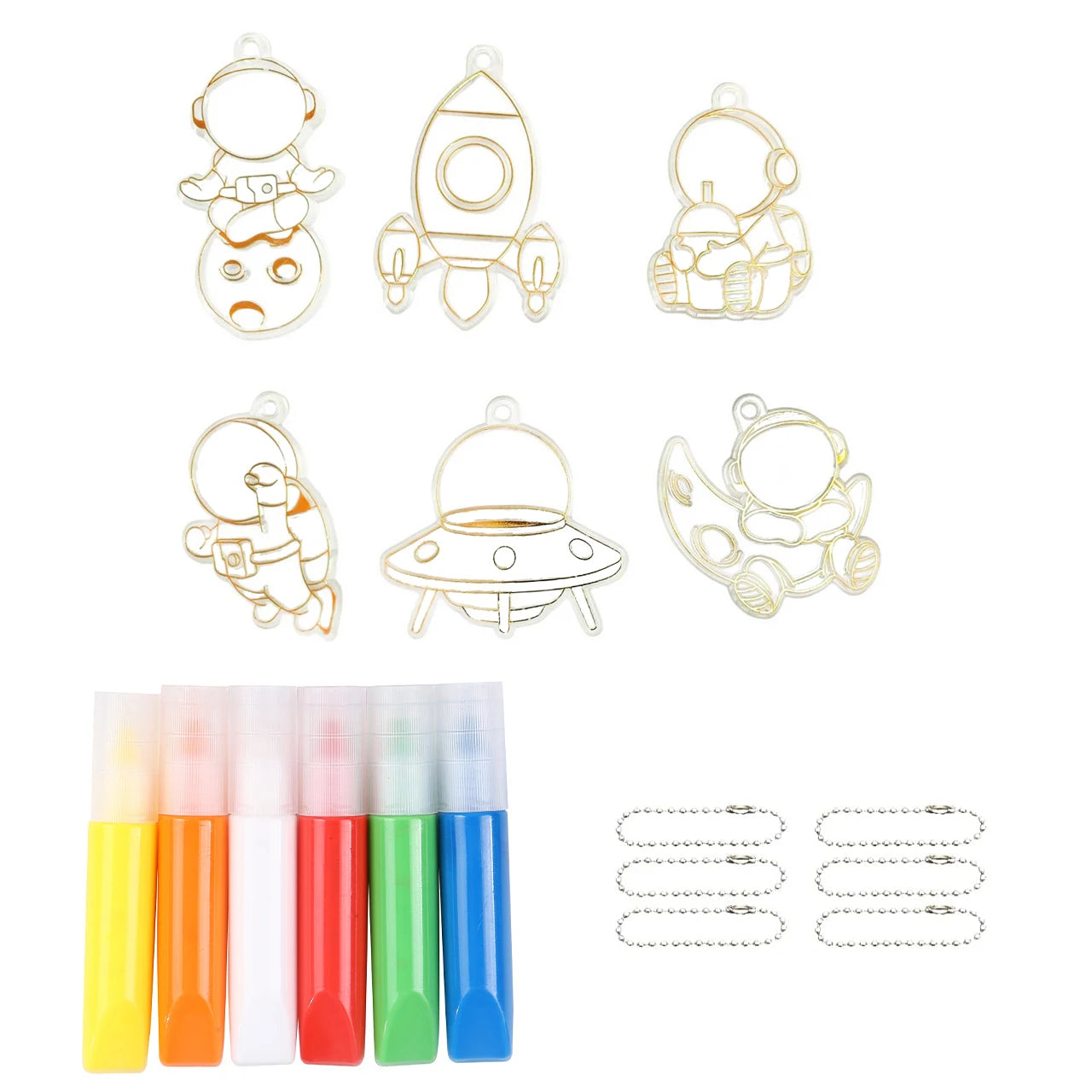 DIY Window Art Suncatcher Keychain Craft Kit – Unicorn, Princess & Astronaut