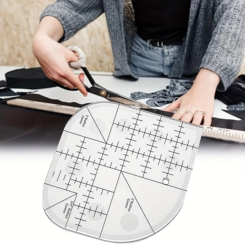 1Pc Acrylic Corner Knife Quilting Ruler