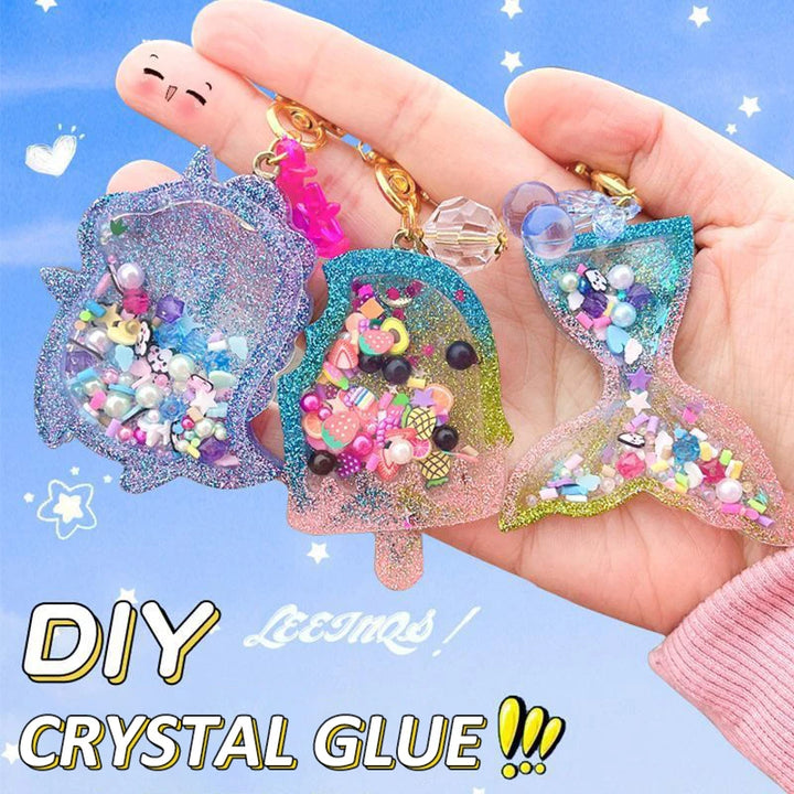 Kids Crystal Glue Keychain Craft Set | DIY Art Gift for Girls