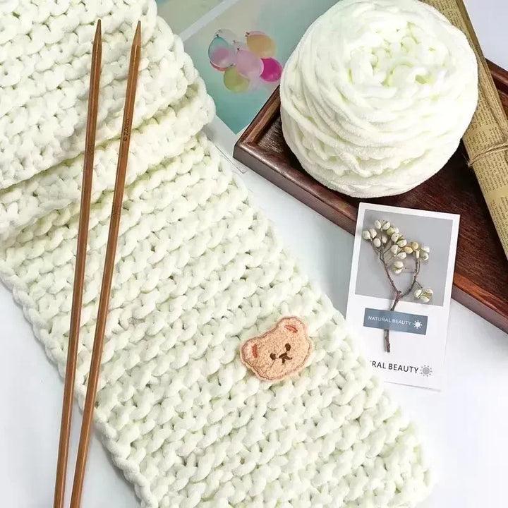 100g Chenille Knitting Yarn | Soft Thick Cotton Blend for DIY Crochet & Scarf Making