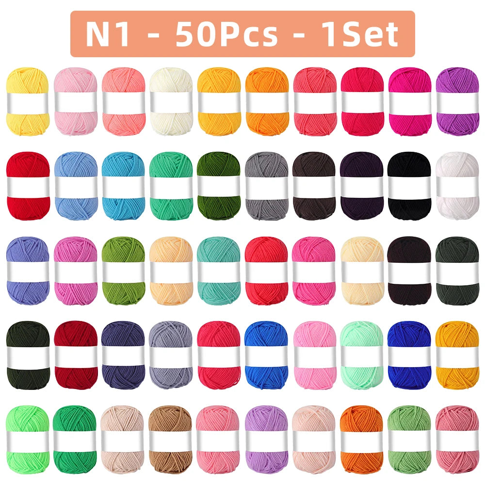 4 Ply Milk Cotton Yarn – Soft Knitting & Crochet Thread (25–50pcs)