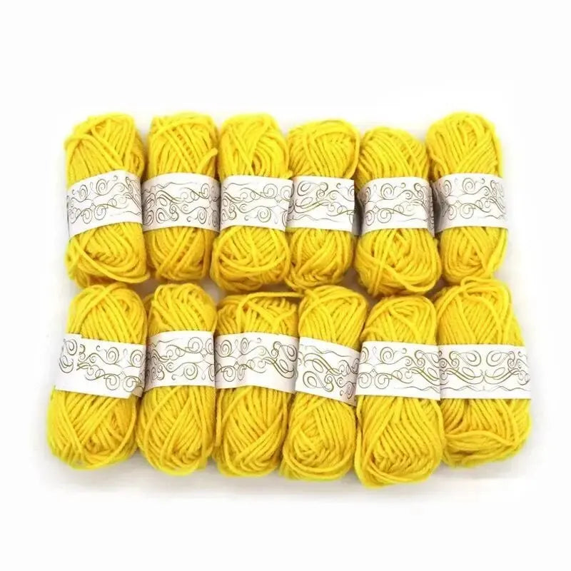 12pcs Multicolor Yarn Set – Crochet & Knitting Starter Kit for Beginners