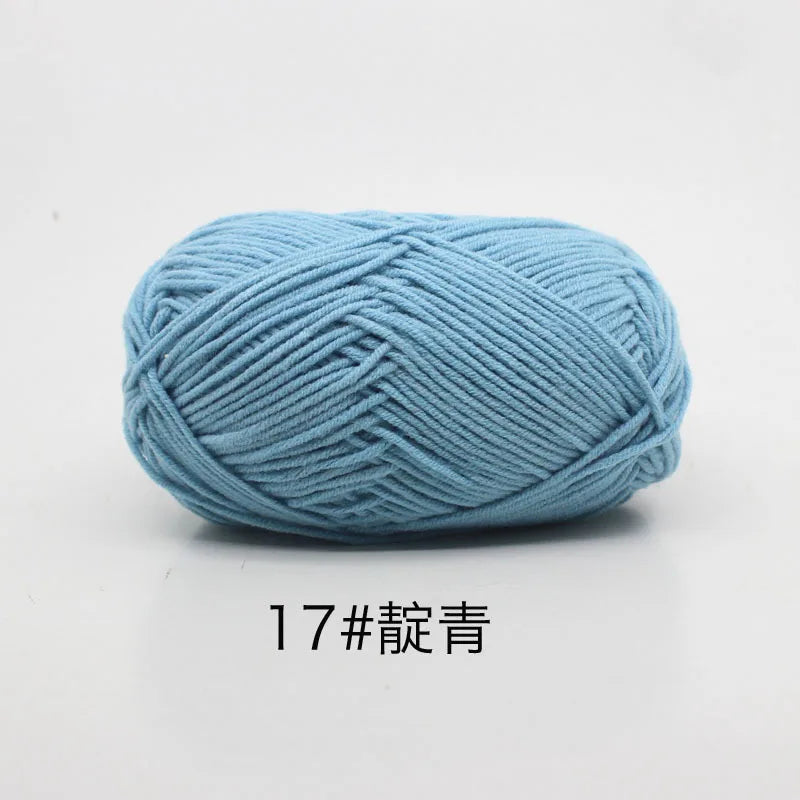 40–50g 4Ply Milk Cotton Yarn – Soft Knitting Wool for Crochet, Sweaters & Dolls