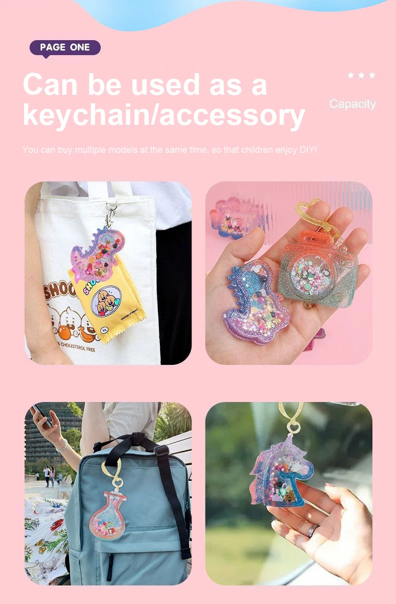 Kids Crystal Glue Keychain Craft Set | DIY Art Gift for Girls