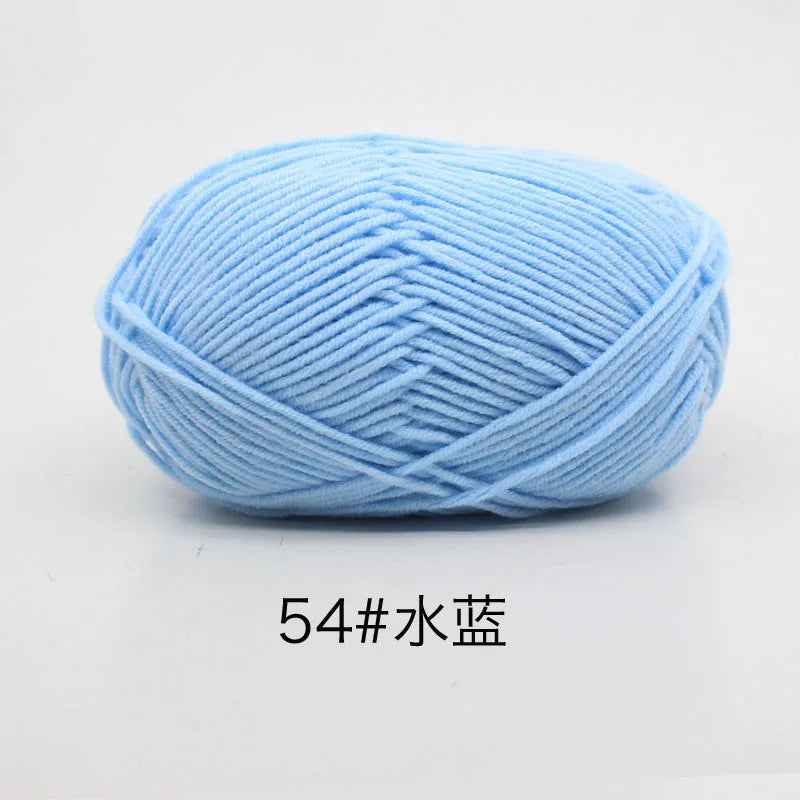 40–50g 4Ply Milk Cotton Yarn – Soft Knitting Wool for Crochet, Sweaters & Dolls