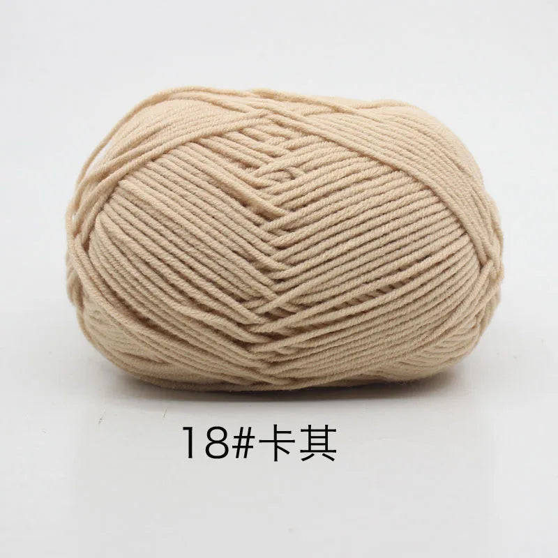 40–50g 4Ply Milk Cotton Yarn – Soft Knitting Wool for Crochet, Sweaters & Dolls
