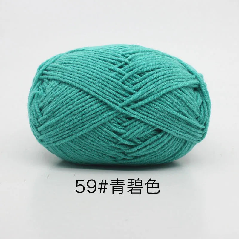 40–50g 4Ply Milk Cotton Yarn – Soft Knitting Wool for Crochet, Sweaters & Dolls