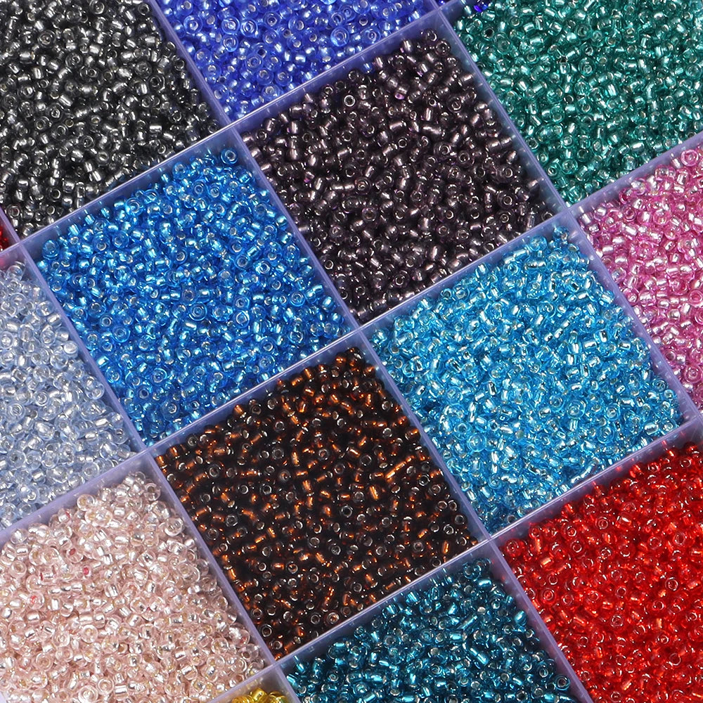 5750pcs 2mm Glass Spacer Beads – 20 Colors DIY Jewelry Set