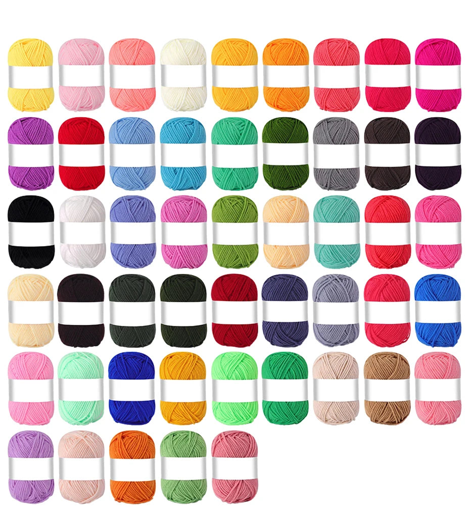 4 Ply Milk Cotton Yarn – Soft Knitting & Crochet Thread (25–50pcs)