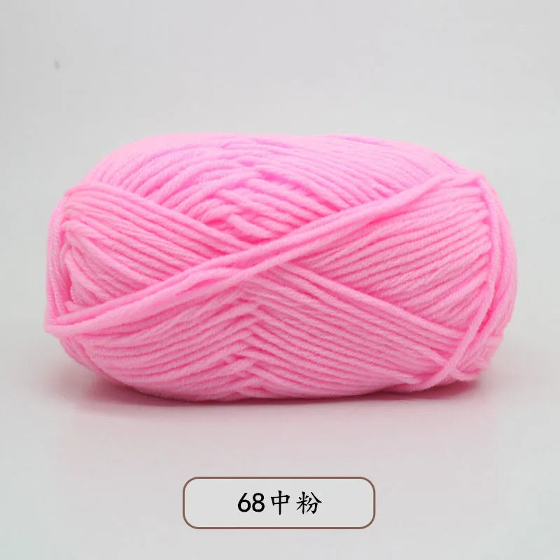 40–50g 4Ply Milk Cotton Yarn – Soft Knitting Wool for Crochet, Sweaters & Dolls
