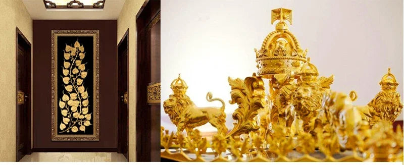 Gold Leaf Sheets Set (10 Pcs) | DIY Art, Nails, Resin & Furniture Decoration