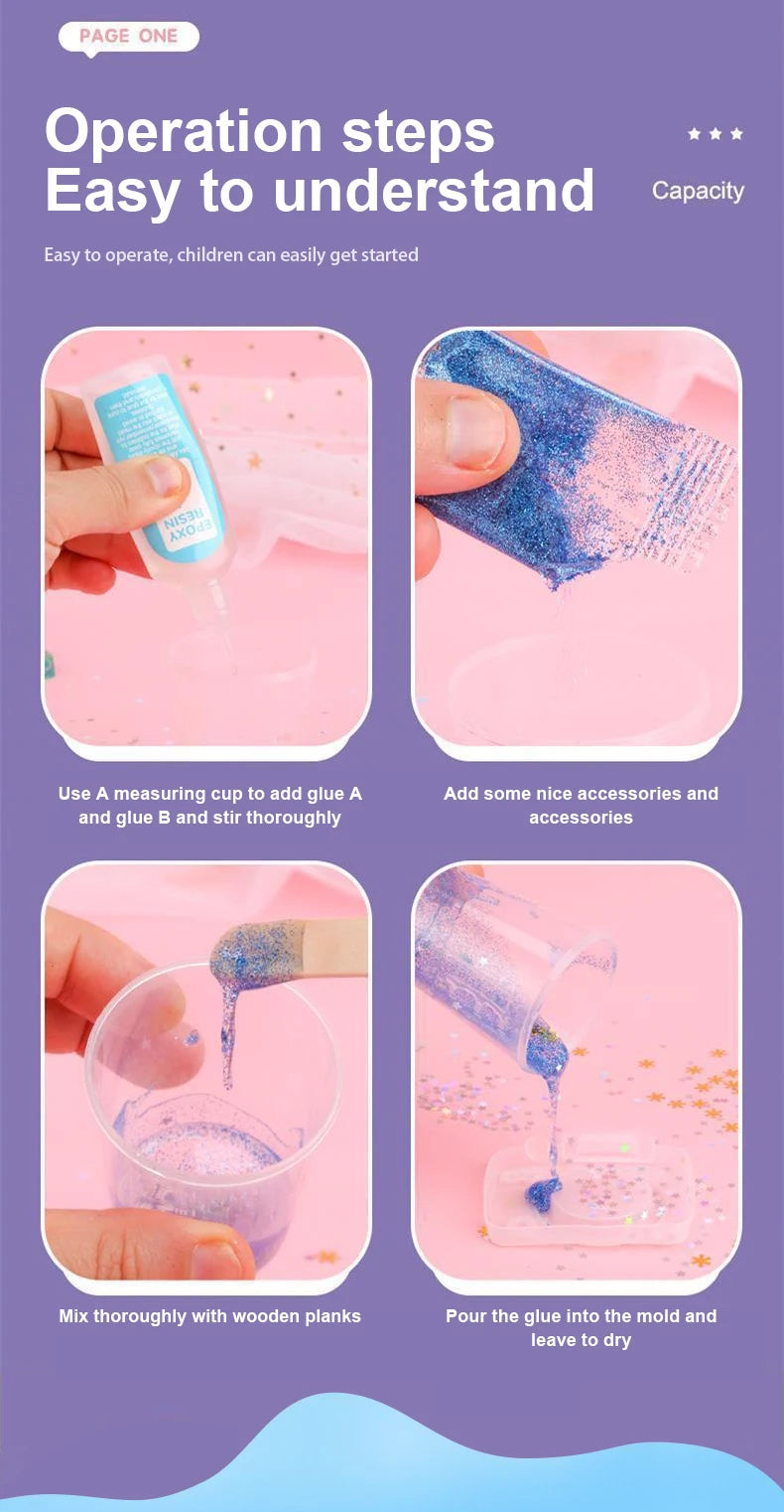 Kids Crystal Glue Keychain Craft Set | DIY Art Gift for Girls