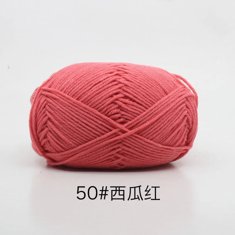 40–50g 4Ply Milk Cotton Yarn – Soft Knitting Wool for Crochet, Sweaters & Dolls