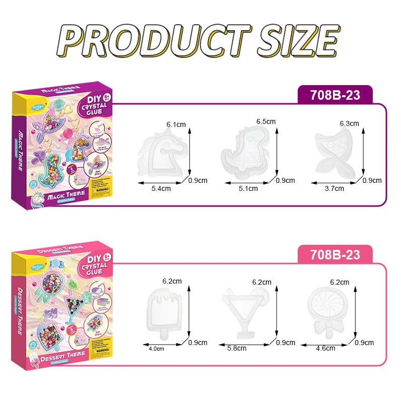 Kids Crystal Glue Keychain Craft Set | DIY Art Gift for Girls