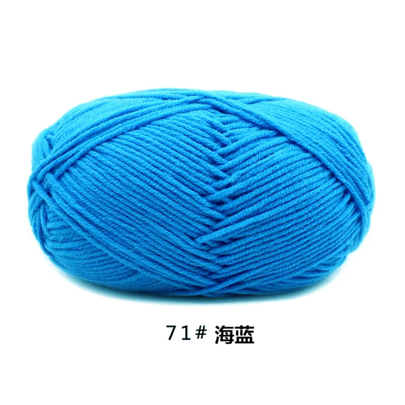 40–50g 4Ply Milk Cotton Yarn – Soft Knitting Wool for Crochet, Sweaters & Dolls