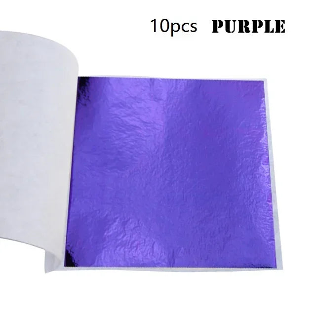 Gold Leaf Sheets Set (10 Pcs) | DIY Art, Nails, Resin & Furniture Decoration