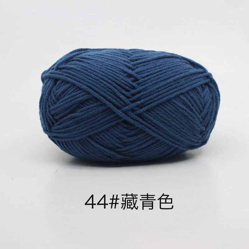 40–50g 4Ply Milk Cotton Yarn – Soft Knitting Wool for Crochet, Sweaters & Dolls
