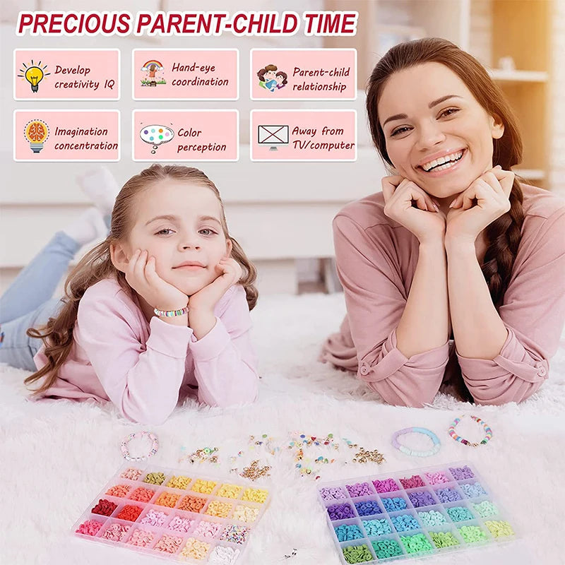 2-Box Rainbow Clay Bead Kit – DIY Bracelet & Jewelry Making Set