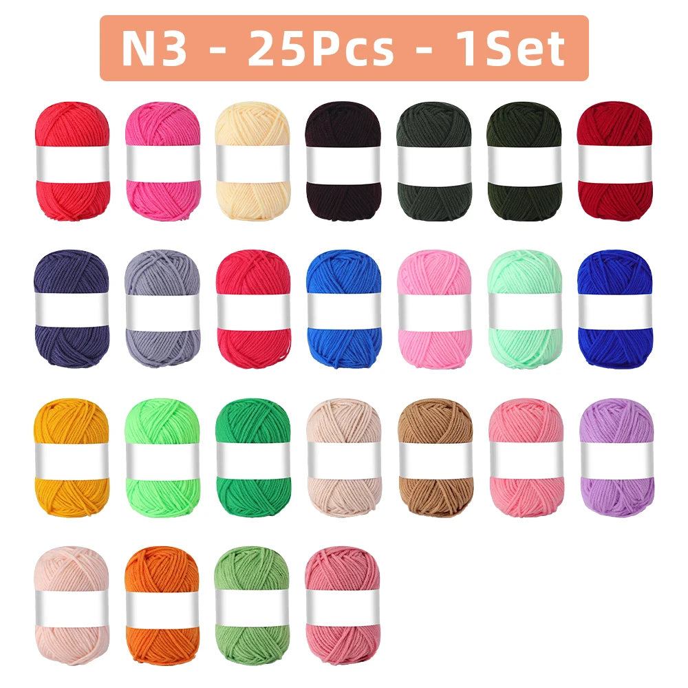 4 Ply Milk Cotton Yarn – Soft Knitting & Crochet Thread (25–50pcs)