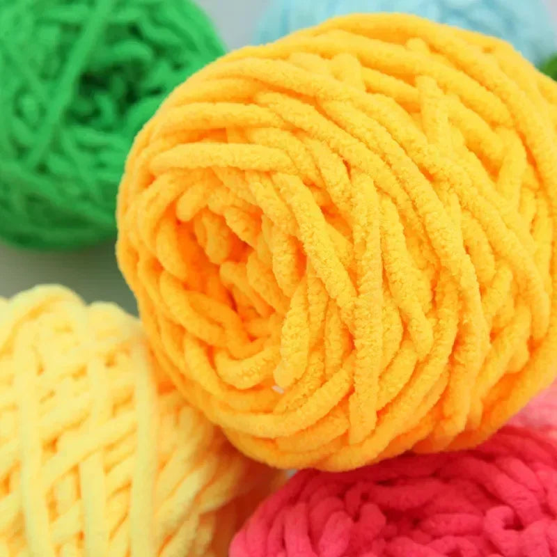 100g Chenille Knitting Yarn | Soft Thick Cotton Blend for DIY Crochet & Scarf Making